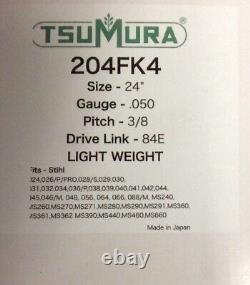 24 TsuMura LIGHT WEIGHT Bar 3/8-050-84DL fits Stihl MS461 WITH FREE CHAIN