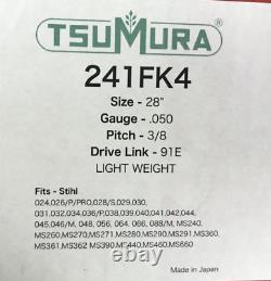 28 TsuMura LIGHT WEIGHT Guide Bar 3/8-050-91DL Stihl MS361 MS441 MS460 MS660