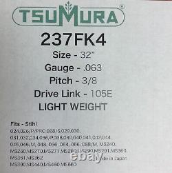 32 TsuMura LIGHT WEIGHT Guide Bar 3/8-063-105DL Stihl MS440 MS661 323RNDD025