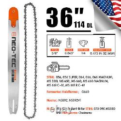36'' Chainsaw Guide Bar 3/8 0.063 114DL SawChain For Farmertec Holzfforma G660