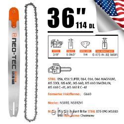 36 Chainsaw Guide Bar & Saw Chain Combo 3/8 0.063 114D for Stihl MS660 MS360