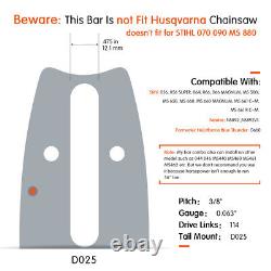 36 Chainsaw Guide Bar & Saw Chain Combo 3/8 0.063 114D for Stihl MS660 MS360