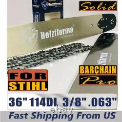 36 Inch 3/8.063 114DL Holzfforma Bar & Saw Chain For MS660 MS661 MS650 066