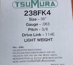 36 TsuMura LIGHT WEIGHT Guide Bar 3/8-063-114DL Stihl MS440 MS460 MS660 MS661