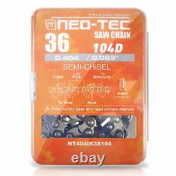 3 Pack 36'' Saw Chains 0.404'' 0.063'' 104DL For Neotec NS805 36'' Bar 46RS 104