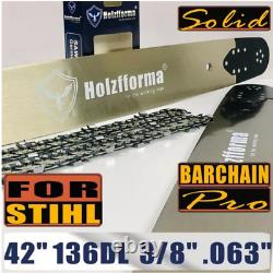 42 3/8.063 136DL Guide Bar & Saw Chain For Stihl MS440 MS441 MS460 MS461