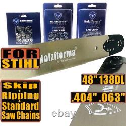 48inch 404.063 138DL Holzfforma Guide Bar & Saw Chain Combo For Stihl Chainsaw