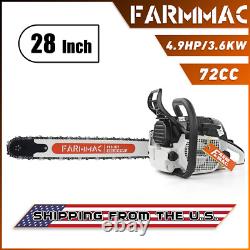 72cc Chainsaw Gasoline Power with 28'' Guide Bar Saw Chain Compatible with MS381
