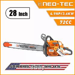 72cc Gas Powered Chainsaw with 28 Bar and chain Compatible with MS 038 380 381