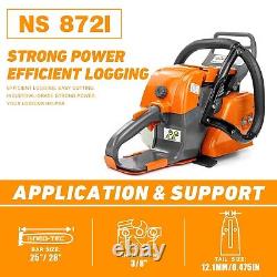 72cc Gas Powered Chainsaw with 28 Bar and chain Compatible with MS 038 380 381
