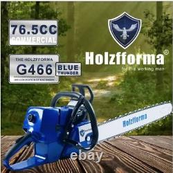 76.5cc Holzfforma Blue Thunder G466 MS460 with 25 Inch Bar and Chain