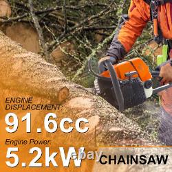 91.6cc Top Handle Chainsaw 5.2kw 7.0HP 2Cycle Gasoline Power For Stihl 066 MS660