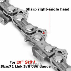 Carbide Chainsaw Saw Chain 20 3/8 33R-72.050 For Stihl MS290 MS291 Husqvarna