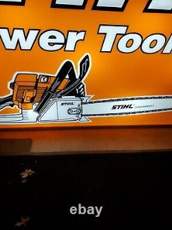 Dealer Stihl Chainsaws Chain Saw Farm Tool Gas Oil 6 ft x 4 ft Lighted Sign