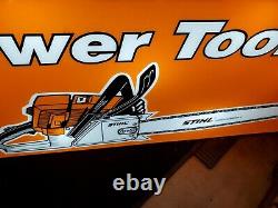 Dealer Stihl Chainsaws Chain Saw Farm Tool Gas Oil 6 ft x 4 ft Lighted Sign