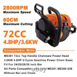 For Stihl MS380 MS381 Top Handle Chainsaw Gas Power Head Fit For 24/36 in Bar