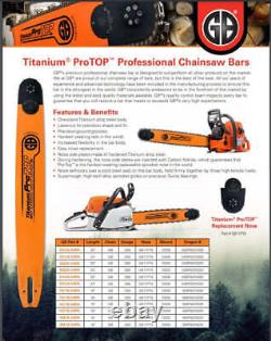 GB Titanium Protop Chainsaw Bar Fits Stihl Large Mount 36 3/8.050 114dl