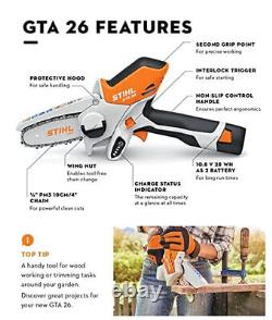 Genuine Stihl GTA-26 Chainsaw, Battery Operated Handheld Pruner/Cordlesss, 4