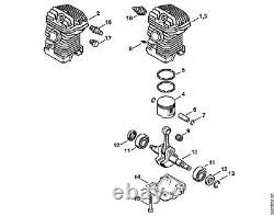 Genuine Stihl Ms250 025 Ms230 Ms210 Chainsaw Piston Cylinder Crankshaft