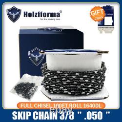 Holzfforma 100FT 1640 Drive Links Roll 3/8.050'' Full Chisel Skip Saw Chain