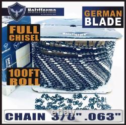 Holzfforma 100FT Roll 3/8.063 Saw Chain Compatible With Stihl Husqvarna Oleo
