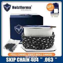 Holzfforma 100FT Roll. 404.063'' 1480DL Full Chisel Skip Chainsaw Saw Chain