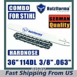 Holzfforma 36 3/8.063 114DL Guide Bar & Saw Chain Combo For Stihl Chainsaws