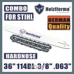 Holzfforma 36 inch 3/8.063 114DL Guide Bar & Saw Chain For Stihl MS440 MS441