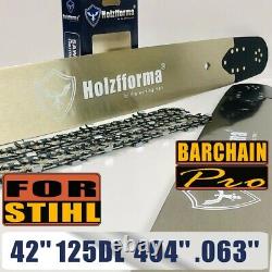 Holzfforma 42.404.063 125DL Solid Guide Bar & Full Chisel Saw Chain Combo