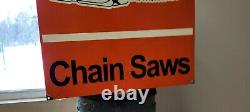 Large Old Vintage Double Sided Stihl Chain Saws Porcelain Heavy Metal Sign