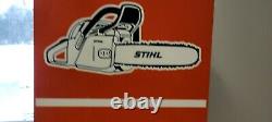 Large Old Vintage Double Sided Stihl Chain Saws Porcelain Heavy Metal Sign