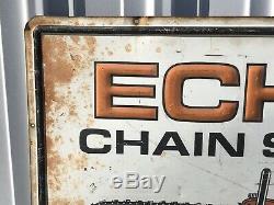 Large Vintage Echo Chainsaw Chain Saw Embossed Sign / Not Stihl / Gas Oil