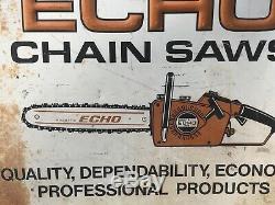 Large Vintage Echo Chainsaw Chain Saw Embossed Sign / Not Stihl / Gas Oil