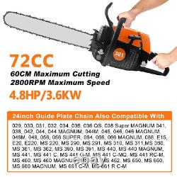 MS381 with 24'' Bar Chain 72cc Top Handle Chainsaw Gasoline Power For Stihl 038