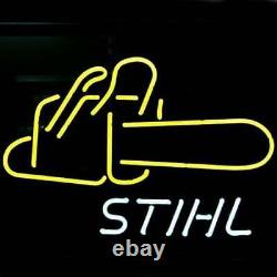 New Big Stihl Chain Saw Chain Neon Sign 17x14 Beer Cave Gift Real Glass