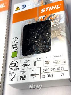 New STIHL 20 Light 04 Bar & 2 Chain Kit No. 6.325.063 81 MS 261 271 3 in 1
