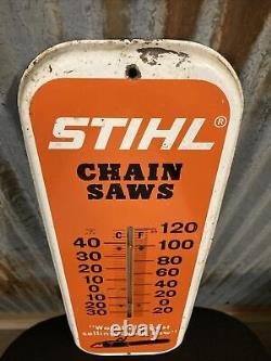 Original Stihl Chain Saws Advertising Thermometer Sign