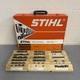 Rare Stihl Oilomatic Chiansaw Chain Guide Diagram With Wood Case 3800-003-6500