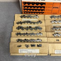 Rare Stihl Oilomatic Chiansaw Chain Guide Diagram With Wood Case 3800-003-6500