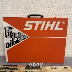 Rare Stihl Oilomatic Chiansaw Chain Guide Diagram With Wood Case 3800-003-6500