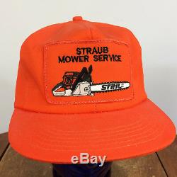 Rare Vintage Stihl Chain Saw Trucker Snapback Hat Cap K products Orange Mower