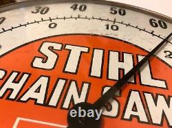 Rare Vtg Stihl Chain Saws 12 Round Advertising Thermometer Jumbo Dial Ohio