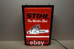 STIHL CHAIN SAWS ILLUMINATED Dealer Counter Sign 24 X 16 FANTASTIC PIECE