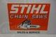STIHL CHAIN SAW HEAVY STEEL DEALER DIE CUT Sign Rare ENAMEL 16 BY 20