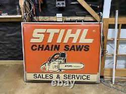 STIHL Chainsaws Dealer Chain Saw Double Sided Gas Oil Lighted Sign 5X4