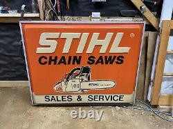STIHL Chainsaws Dealer Chain Saw Double Sided Gas Oil Lighted Sign 5X4