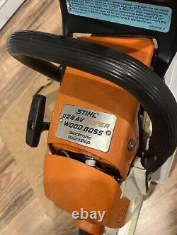 Stihl 028AV Super wood boss 028 rare side chain tension adjustment Nice chainsaw