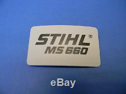 Stihl Chainsaw Ms660 Name Tag Badge New Oem # 1122 967 1506 - Up308a
