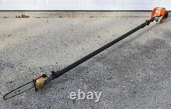 Stihl HT-75 telescopic drive shaft pole chain saw, pruning, 12 bar, working