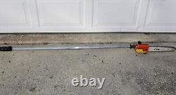 Stihl HT-75 telescopic drive shaft pole chain saw, pruning, 12 bar, working